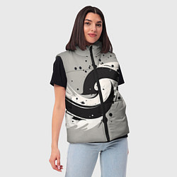 Женский жилет Инь-янь абстракция - нейроарт, цвет: 3D-светло-серый — фото 2