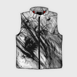 Женский жилет Серый абстрактный серо-черный шрих, цвет: 3D-красный