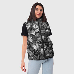 Женский жилет Городской ангел с крыльями в стиле аниме, цвет: 3D-черный — фото 2