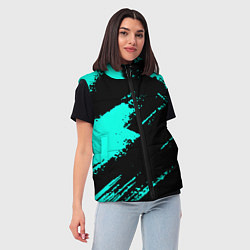 Женский жилет Неоновые краски текстура, цвет: 3D-красный — фото 2