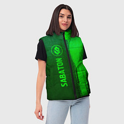 Женский жилет Sabaton - green gradient по-вертикали, цвет: 3D-черный — фото 2