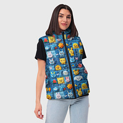 Женский жилет Пэчворк с зайчиками, цвет: 3D-черный — фото 2