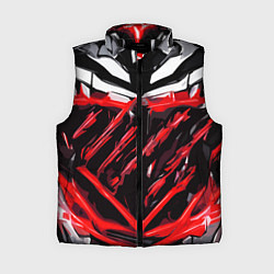 Женский жилет Red and white abstraction on a black background, цвет: 3D-черный