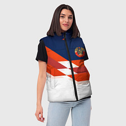 Женский жилет СССР спорт геометрия, цвет: 3D-светло-серый — фото 2