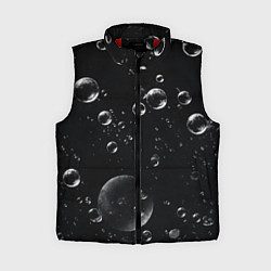 Женский жилет Пузыри на черном фоне, цвет: 3D-красный