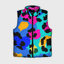 Женский жилет Радужный неоновый леопард, цвет: 3D-светло-серый