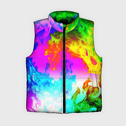 Женский жилет Неоново кислотный огонь, цвет: 3D-черный
