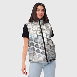Женский жилет Зеркальные соты с переливами света, цвет: 3D-светло-серый — фото 2