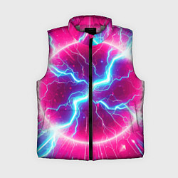 Женский жилет Неоновая абстракция - нейроарт, цвет: 3D-светло-серый