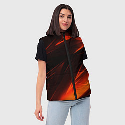 Женский жилет Geometry orange stripes, цвет: 3D-красный — фото 2