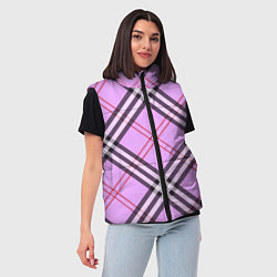 Женский жилет Стильная клетка - крупно, цвет: 3D-черный — фото 2