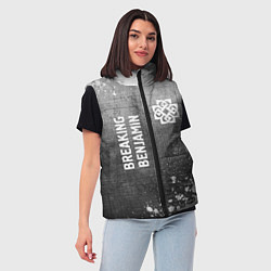 Женский жилет Breaking Benjamin - grey gradient вертикально, цвет: 3D-черный — фото 2