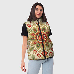 Женский жилет Стиль советского ковра узоры и орнамент, цвет: 3D-черный — фото 2
