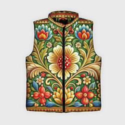 Женский жилет Стиль советского ковра узоры и орнамент, цвет: 3D-черный