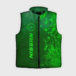 Женский жилет Nissan - green gradient по-вертикали, цвет: 3D-черный