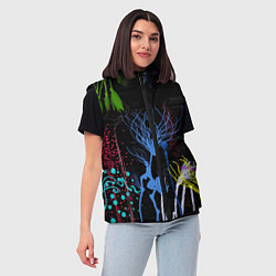 Женский жилет Неоновый сюреализм, цвет: 3D-черный — фото 2