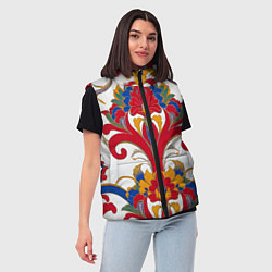Женский жилет Яркий алый узор, цвет: 3D-красный — фото 2
