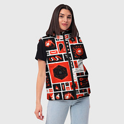 Женский жилет Dungeons and dragons pattern, цвет: 3D-черный — фото 2