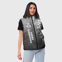 Женский жилет Assassins Creed - grey gradient по-вертикали, цвет: 3D-черный — фото 2