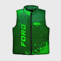 Женский жилет Ford - green gradient вертикально, цвет: 3D-черный
