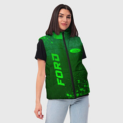 Женский жилет Ford - green gradient вертикально, цвет: 3D-черный — фото 2