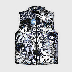Женский жилет Японский самурай и драконы, цвет: 3D-светло-серый