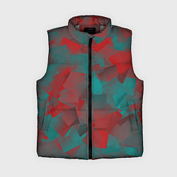 Женский жилет Зелено-красный калейдоскоп, цвет: 3D-светло-серый