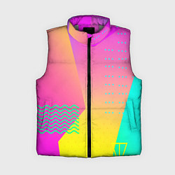 Женский жилет Неоновая геометрия градиент, цвет: 3D-светло-серый
