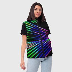 Женский жилет Неоновый лучи текстура, цвет: 3D-красный — фото 2
