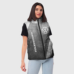 Женский жилет Volkswagen - grey gradient вертикально, цвет: 3D-черный — фото 2