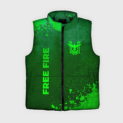 Женский жилет Free Fire - green gradient вертикально, цвет: 3D-черный