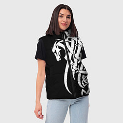 Женский жилет Языческий кельтский орнамент тату, цвет: 3D-черный — фото 2