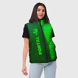 Женский жилет Portal - green gradient по-вертикали, цвет: 3D-черный — фото 2