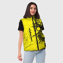 Женский жилет Syberpunk dragon tatoo, цвет: 3D-светло-серый — фото 2