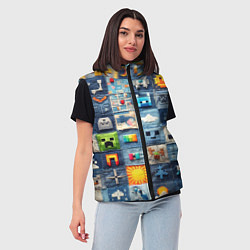 Женский жилет Minecraft фигуры на пэчворк, цвет: 3D-красный — фото 2