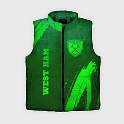 Женский жилет West Ham - green gradient вертикально, цвет: 3D-черный