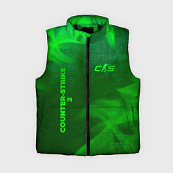Женский жилет Counter-Strike 2 - green gradient вертикально, цвет: 3D-черный