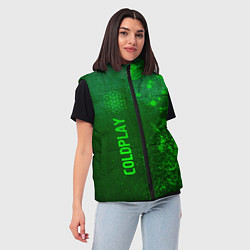 Женский жилет Coldplay - green gradient по-вертикали, цвет: 3D-черный — фото 2
