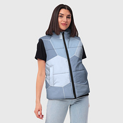 Женский жилет Стальной голубой крупная мозаика, цвет: 3D-светло-серый — фото 2