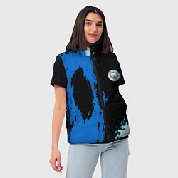 Женский жилет Манчестер сити краски абстрактные, цвет: 3D-красный — фото 2