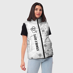 Женский жилет Stumble Guys glitch на светлом фоне по-вертикали, цвет: 3D-черный — фото 2