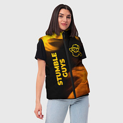Женский жилет Stumble Guys - gold gradient вертикально, цвет: 3D-черный — фото 2
