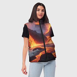 Женский жилет Текущая лава, цвет: 3D-черный — фото 2