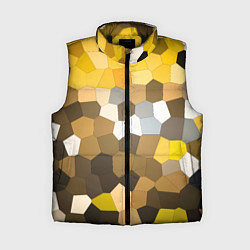 Женский жилет Желто белая мозаика, цвет: 3D-черный