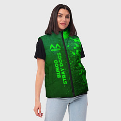 Женский жилет Bungo Stray Dogs - green gradient по-вертикали, цвет: 3D-черный — фото 2