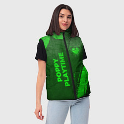 Женский жилет Poppy Playtime - green gradient вертикально, цвет: 3D-черный — фото 2