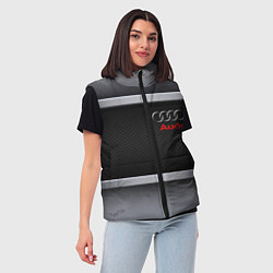 Женский жилет Audi metal texture, цвет: 3D-черный — фото 2