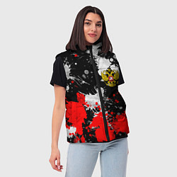 Женский жилет Герб РФ абстрактыне краски, цвет: 3D-светло-серый — фото 2