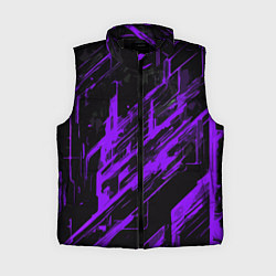 Женский жилет Purple stripes on a black background, цвет: 3D-черный