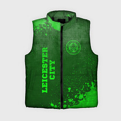 Женский жилет Leicester City - green gradient вертикально, цвет: 3D-черный